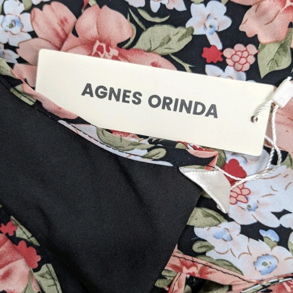 NWT Agnes Orinda Summer Tie Neck Floral Print Babydoll Dress 4X - Picture 10 of 16